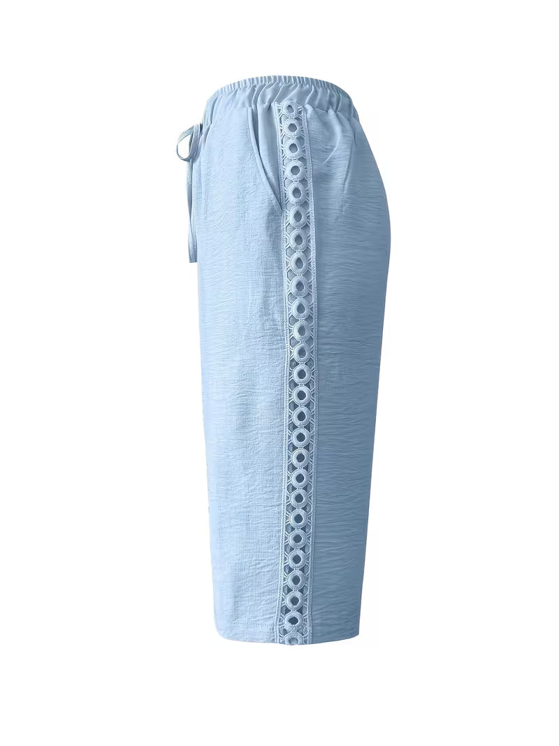 Arnisa - Pantalones Cómodos De Verano Con Bolsillos Laterales De Encaje