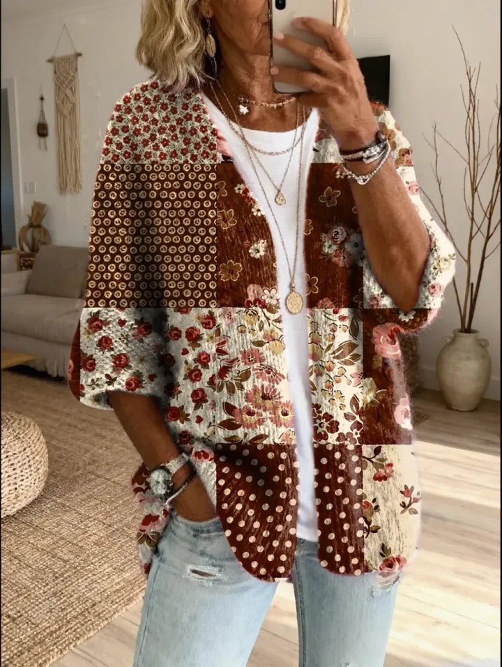 Stevena - Elegante Patrón Floral Suéter