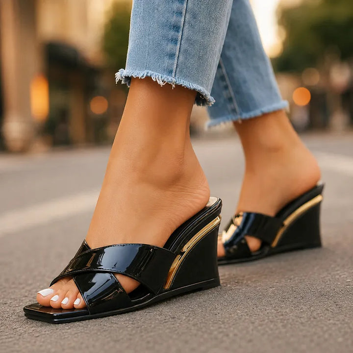 Axelle - Sandalias De Cuña Con Tiras Cruzadas