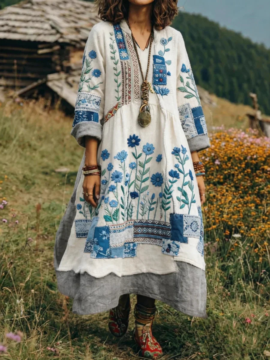 Eresha - Vestido Informal de Manga larga Con Estampado Floral