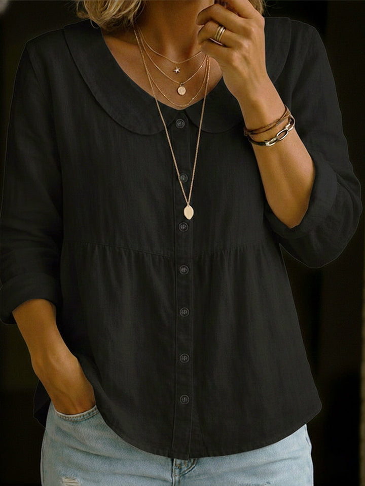Neveni - Blusa de Manga Larga Con Botones