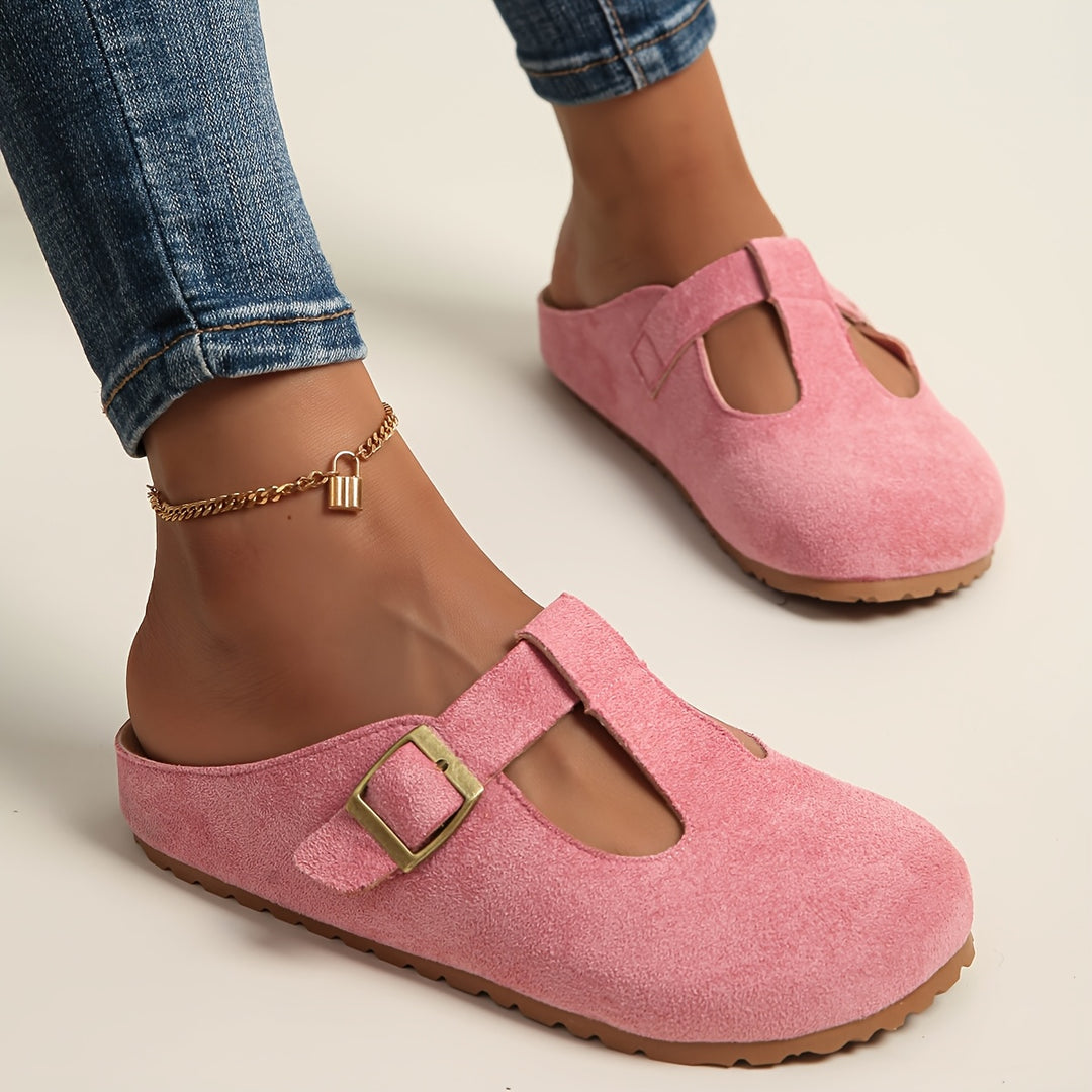 Helane - Cómodos Zuecos de Ante Sin Cordones