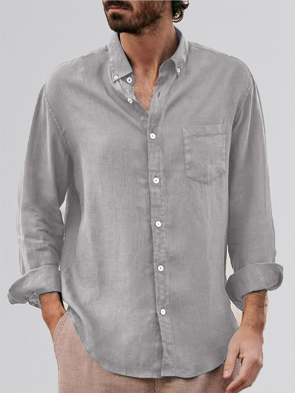 Deshawn - Camisa Clásica Con Las Mangas Remangadas