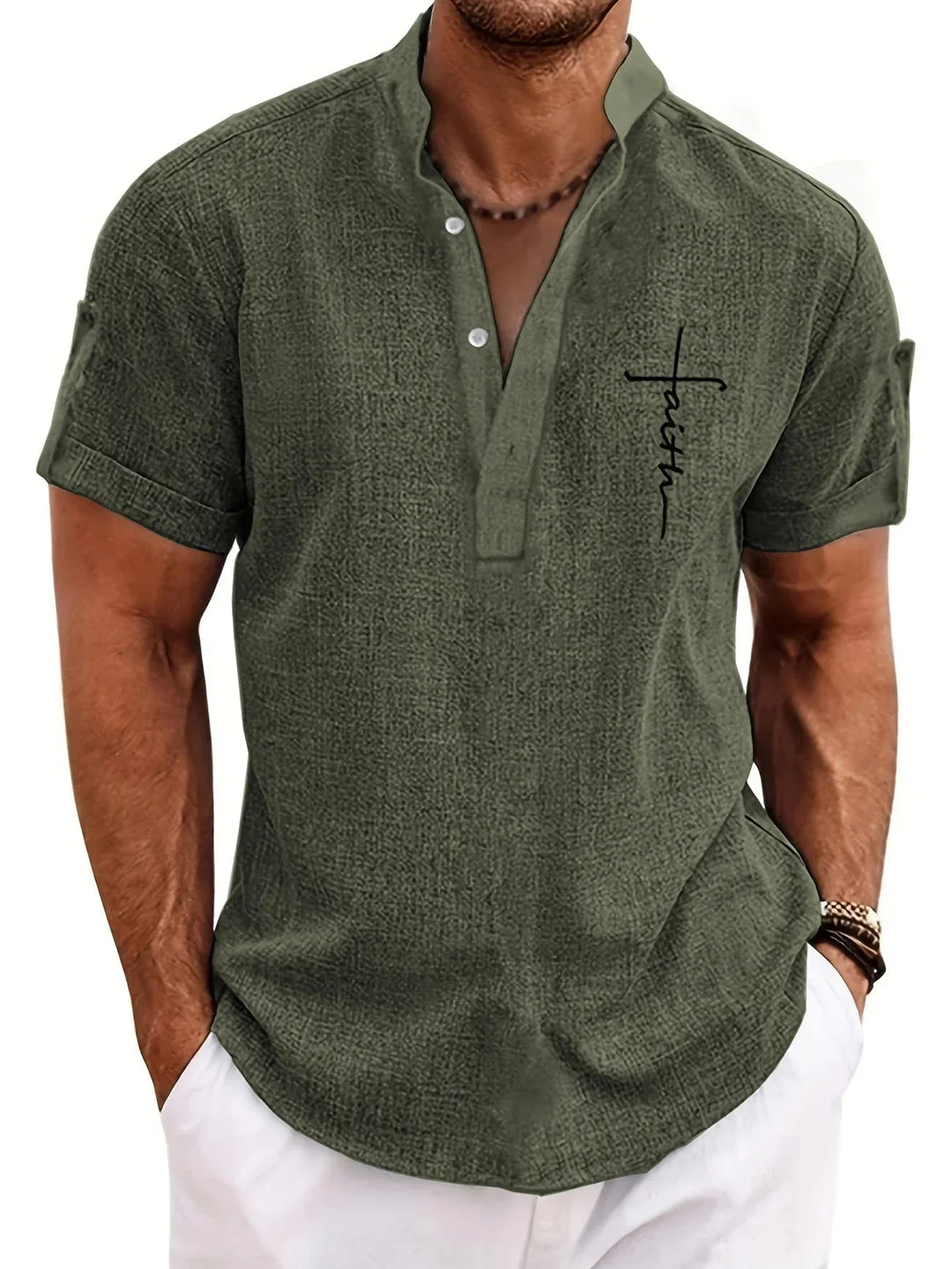 Samuelson -  Elegante Camisa De Manga Corta Con Cuello