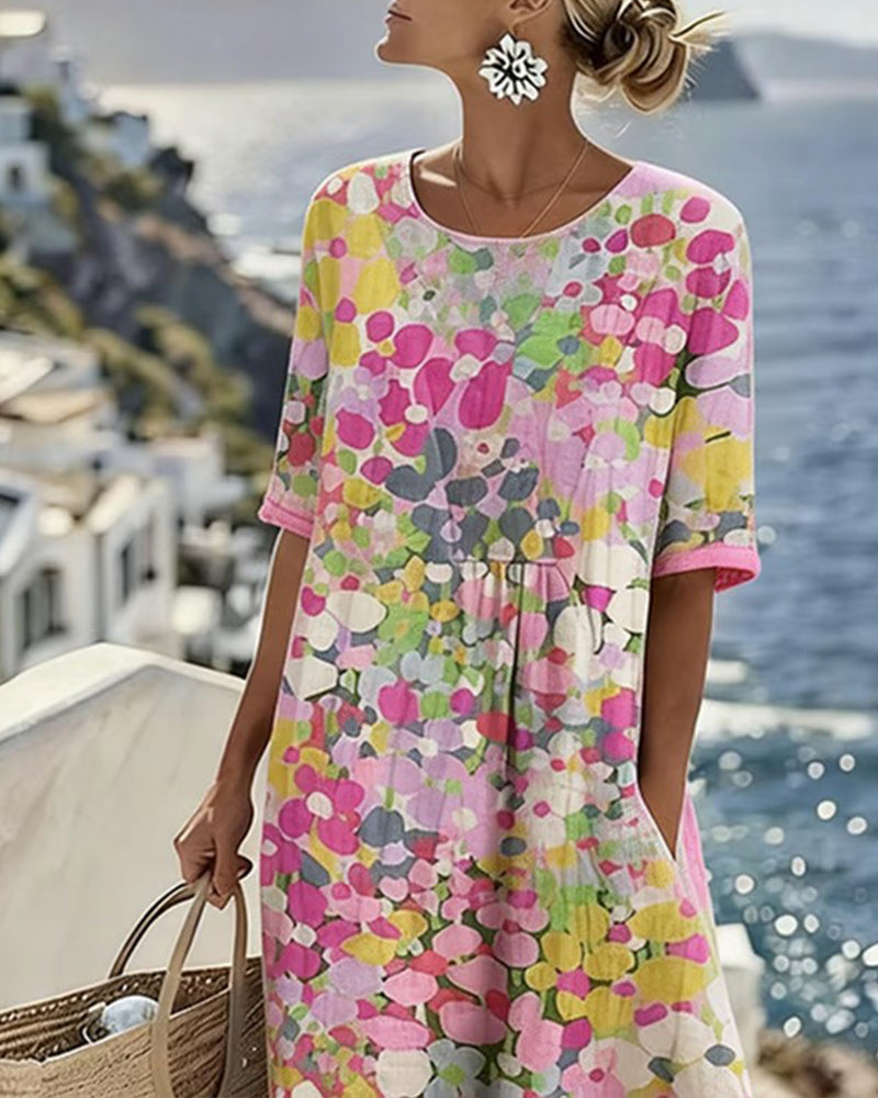 Sivena - Elegante Vestido Holgado Estampado