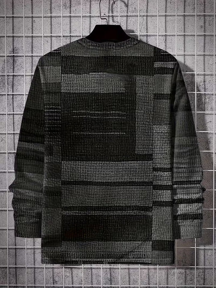 Kellan - Camisa De Manga Larga Con Estampado Geométrico Tipo Patchwork