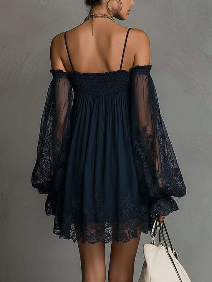 Charity - Vestido de Encaje con Hombros Descubiertos