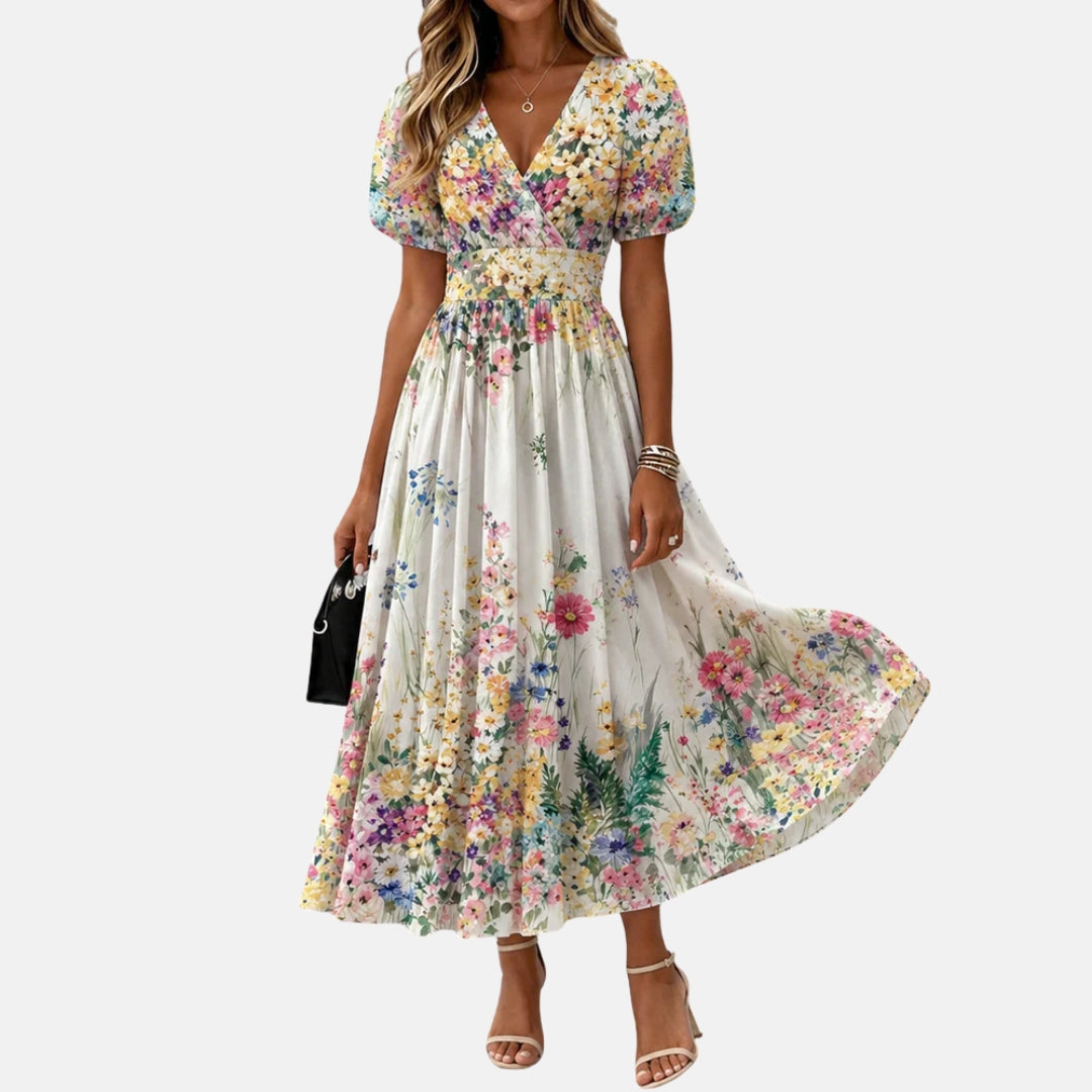 Kirina - Vestido Midi Cruzado Con Estampado Floral