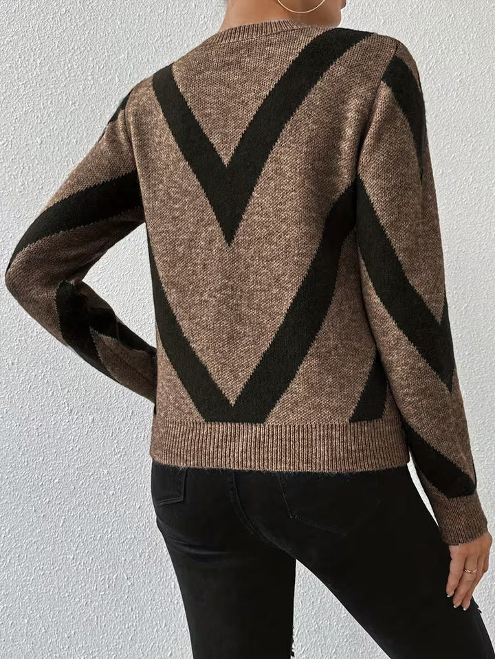 Minaza - Jersey De Cuello Redondo Con Estampado Geométrico