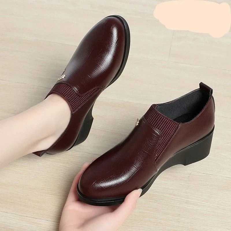 Switolina - Zapatos De Cuña De Piel a La Moda