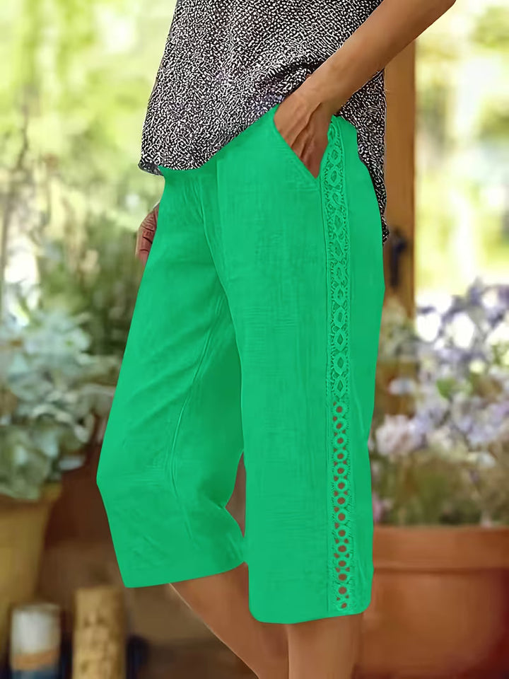 Arnisa - Pantalones Cómodos De Verano Con Bolsillos Laterales De Encaje