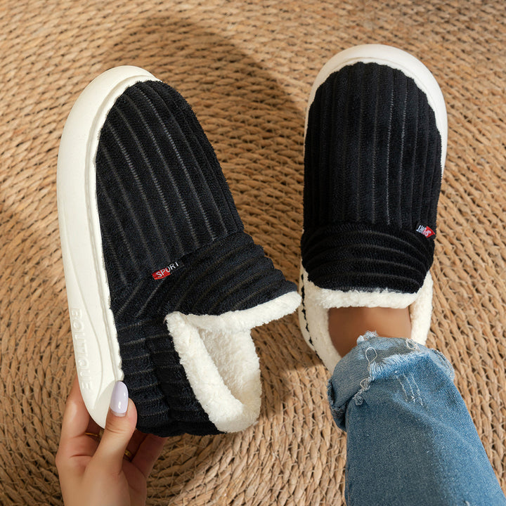 Keziban - Zapatillas Sin Cordones Acanaladas Con Forro De Felpa