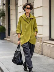 Lenneke - Chaqueta Oversize Con Cuello Asimétrico y Bolsillos