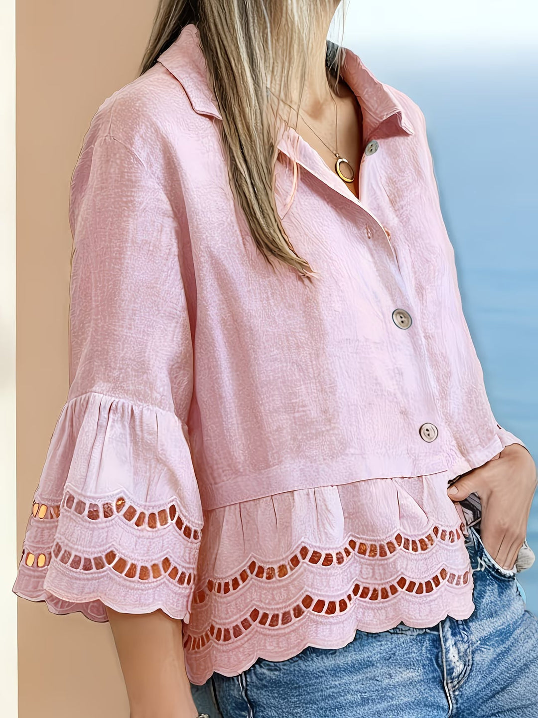 Solenn - Elegante Blusa Con Botones