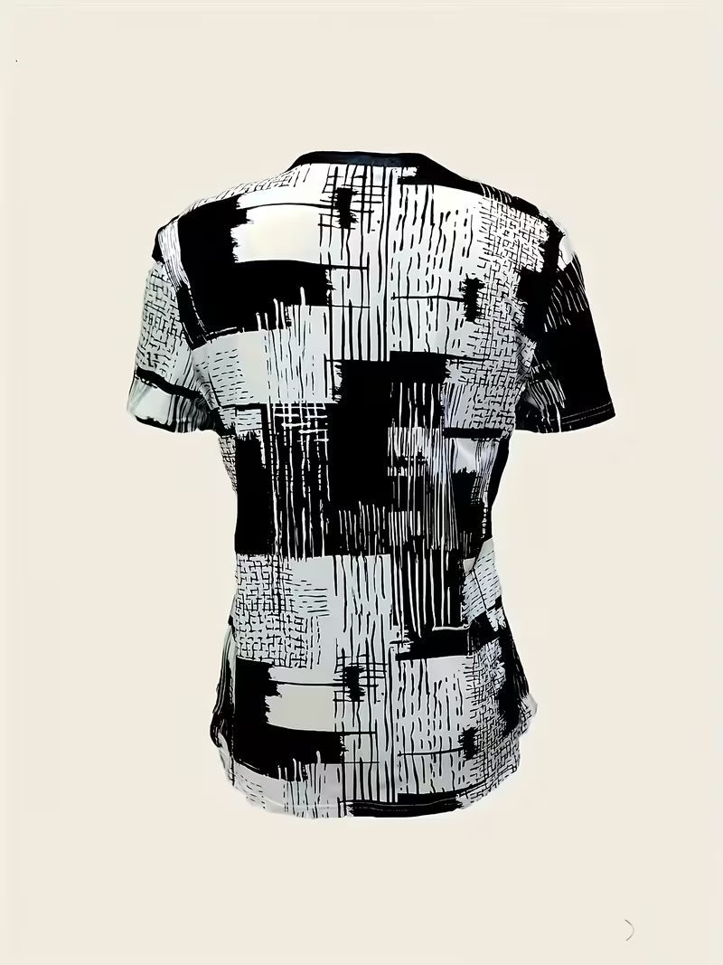 Rosettan - Elegante camiseta de manga corta con cuello en V
