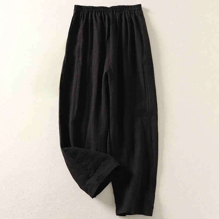 Ljupka - Pantalones Holgados De Algodón y Lino