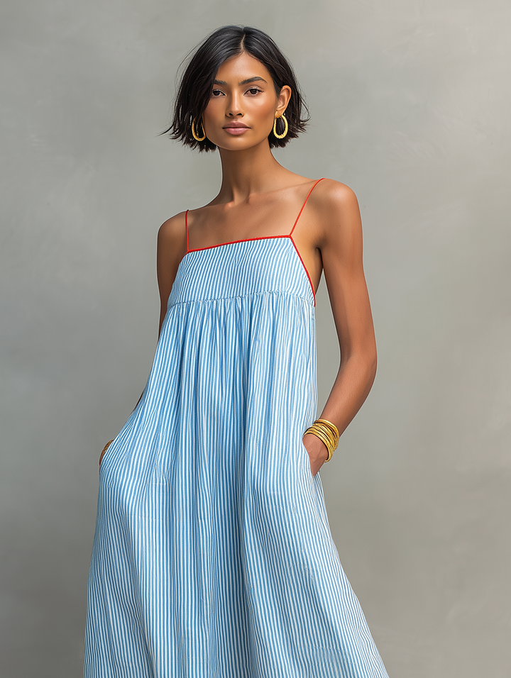 Aliyeva - Vestido Largo a Rayas