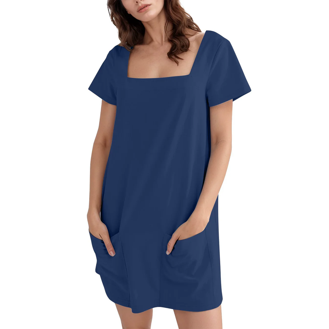Denisse - Vestido De Manga Corta Con Bolsillos