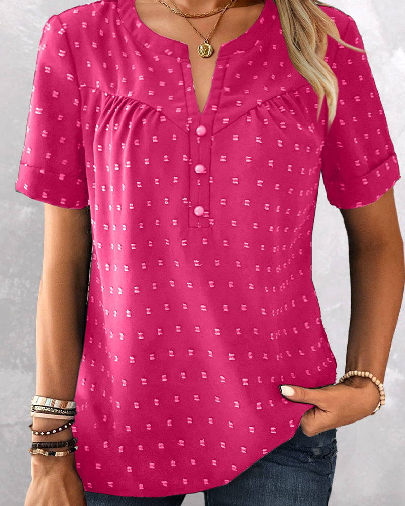 Seela - Blusa De Manga Corta Con Cuello en V