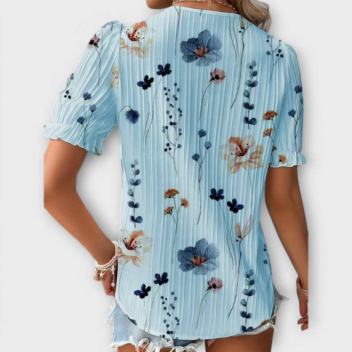 Bruni - Elegante Blusa Estampada De Manga Corta