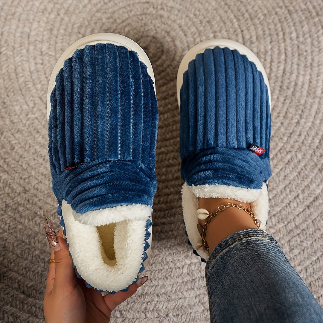 Keziban - Zapatillas Sin Cordones Acanaladas Con Forro De Felpa