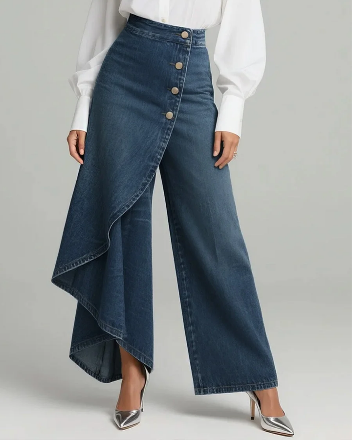 Uthpala - Vaqueros de Denim Con Cierre Cruzado
