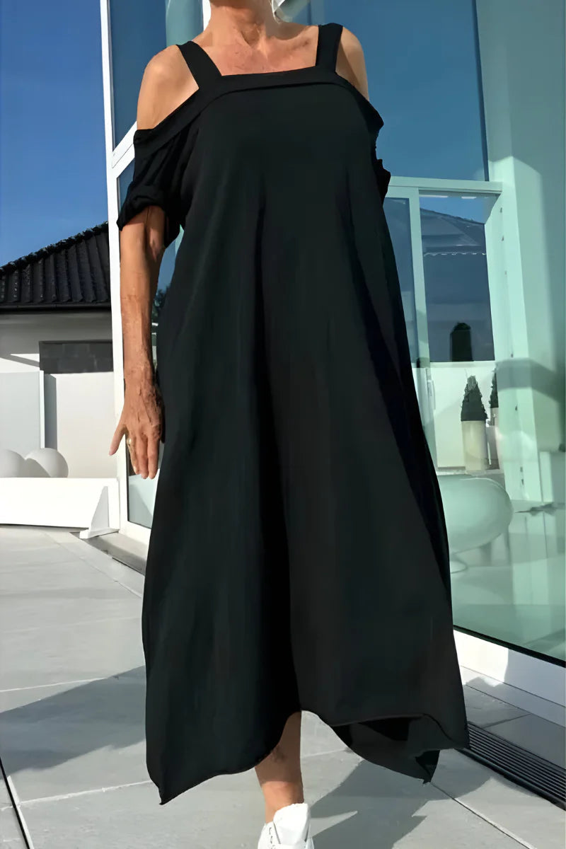 Vathsala - Vestido largo de Verano Con Hombros Descubiertos