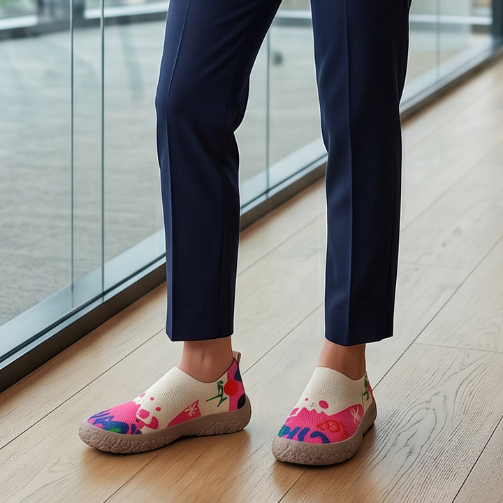 Farhia - Zapatos Sin Cordones De Estilo Informal Con Estampado Artístico