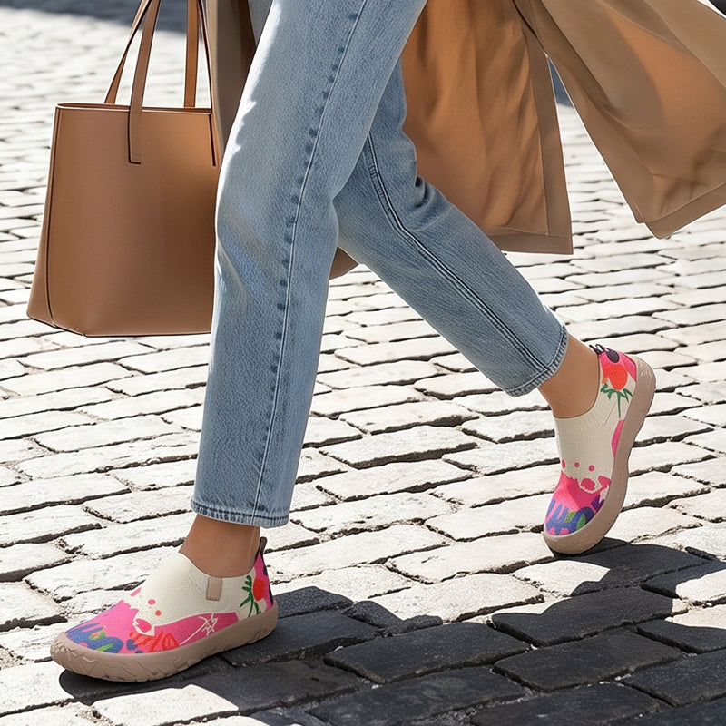 Farhia - Zapatos Sin Cordones De Estilo Informal Con Estampado Artístico