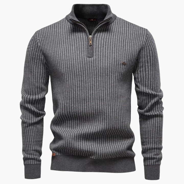 Limman - Jersey De Punto Jacquard Con Media Cremallera