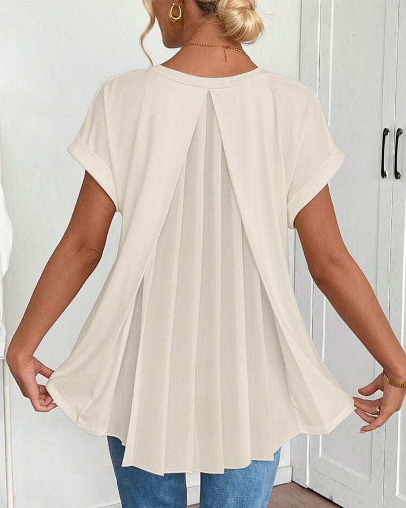 Liyanna - Camiseta de Manga Corta con Diseño Patchwork