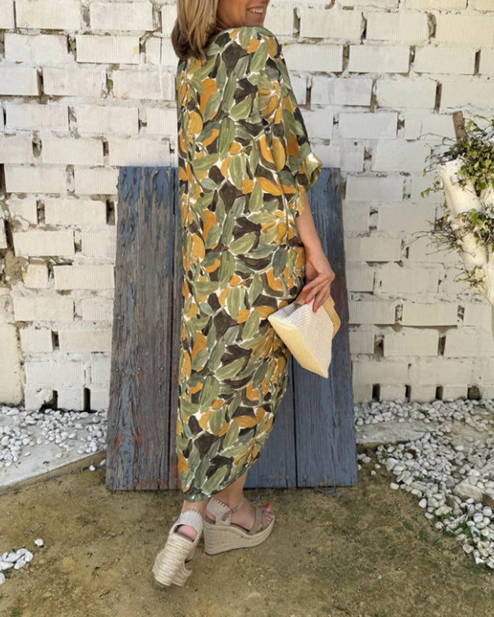 Shilisa - Vestido Con Cuello En V y Estampado De Trenzado