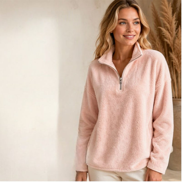 Akino - Jersey de Forro Polar Con Media Cremallera y Cuello