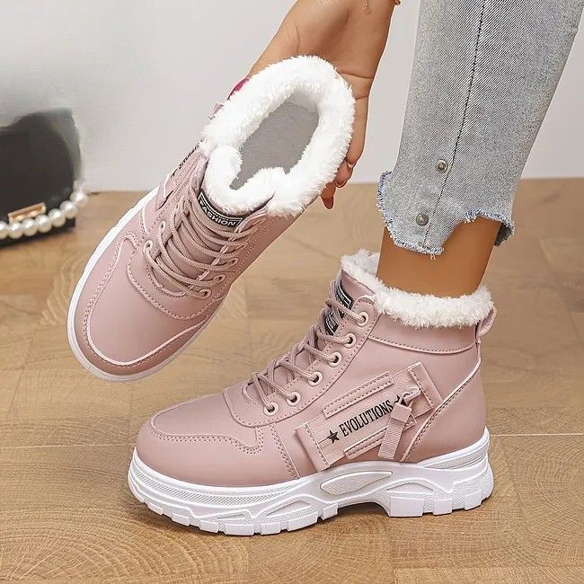 Nikiforos - Zapatillas de Invierno Cálidas Con Cordones Hasta el Tobillo
