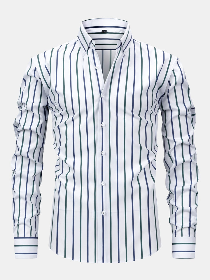Burt - Camisa de Manga Larga a Rayas con Botones