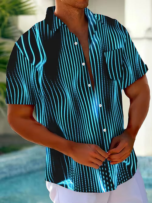 Ludwig - Camisa Informal Con Estampado De Rayas Artísticas
