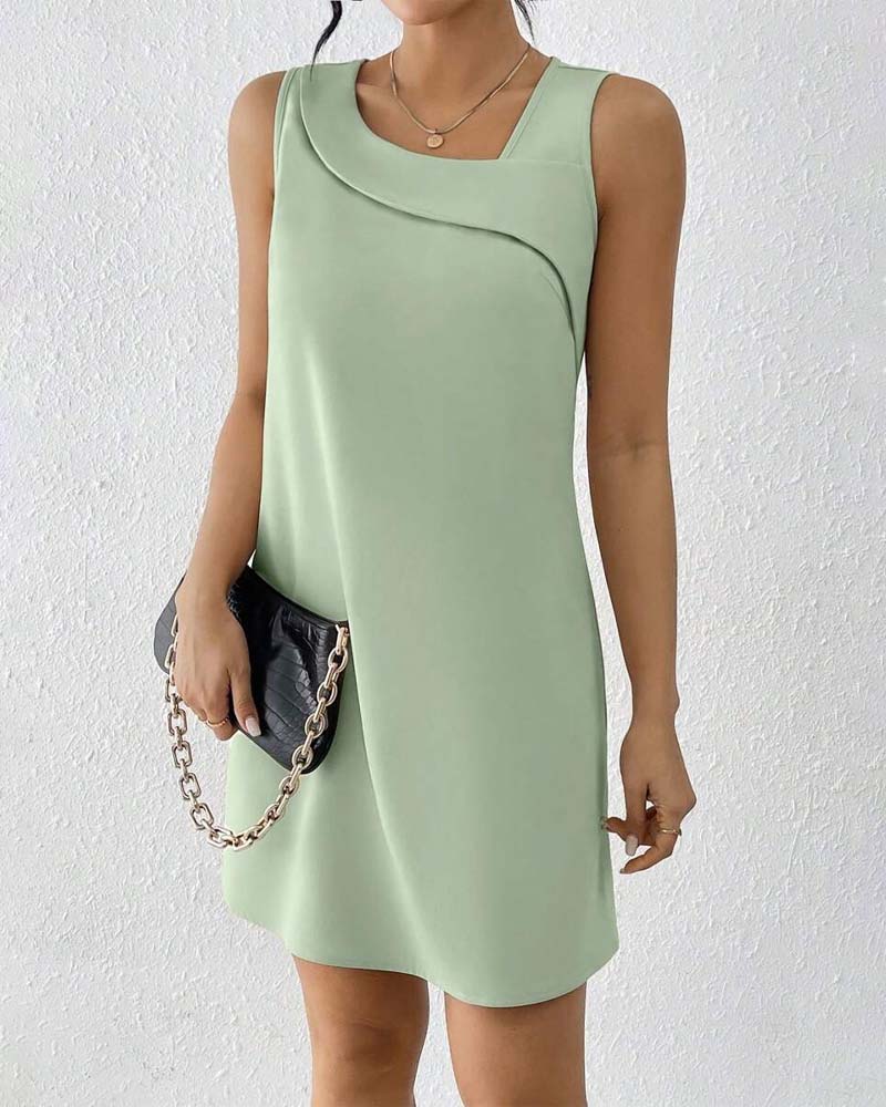 Ayna - Vestido sin Mangas con Cuello Asimétrico