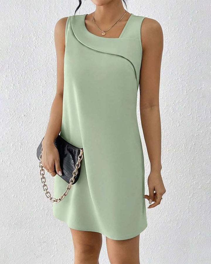 Ayna - Vestido sin Mangas con Cuello Asimétrico