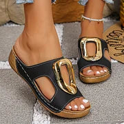 Roqia - Zapatillas de Cuña Con Hebilla Grande