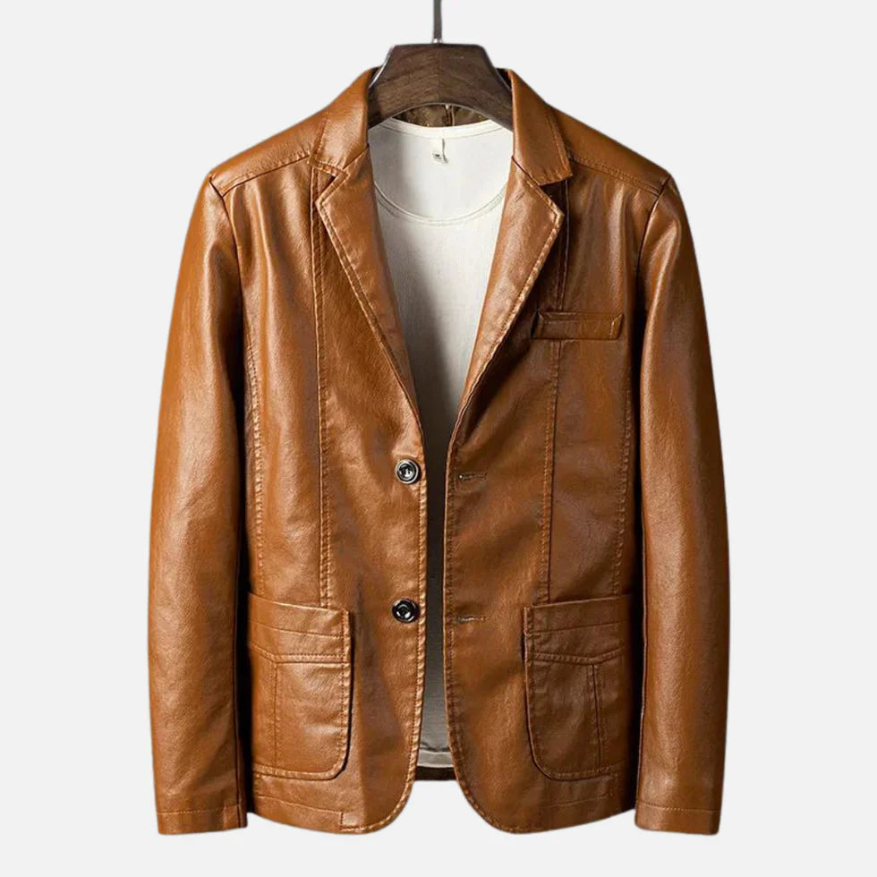 Heinz - Chaqueta De Cuero Vintage