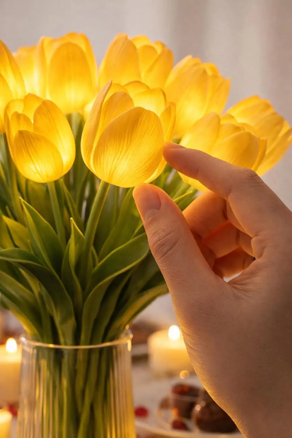 Petaluxe - Elegante Lámpara LED Con Forma De Jarrón Para Una Decoración Acogedora Del Hogar