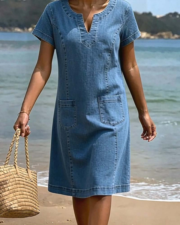 Kailee - Vestido De Manga Corta Con Bolsillos