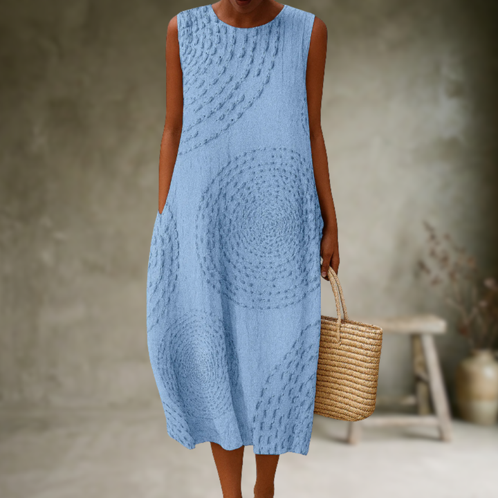 Natia - Vestido Midi Sin Mangas de Algodón