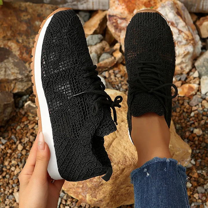 Susannah - Zapatillas Deportivas de Punto Transpirables Con Cordones