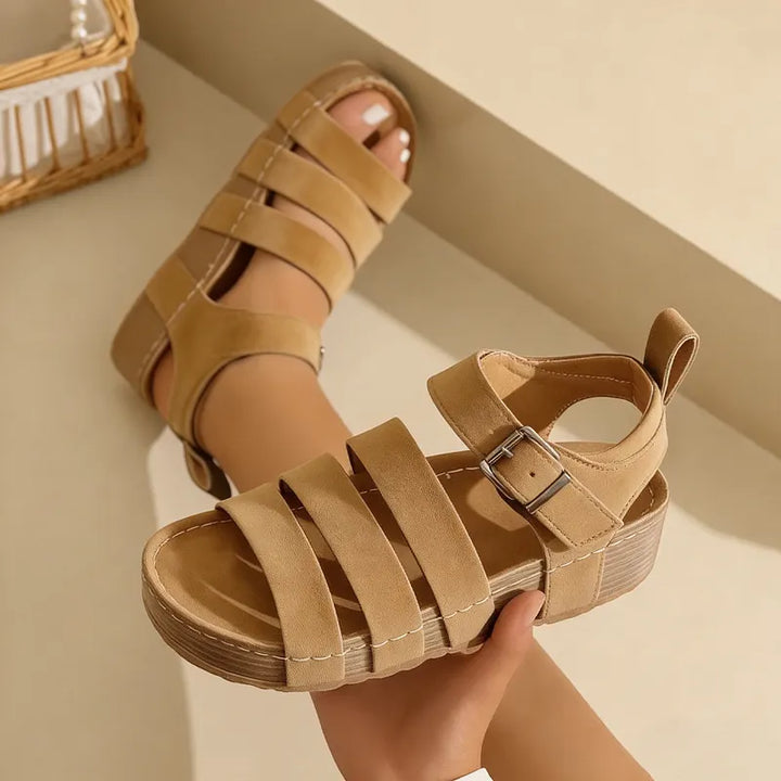 Nourah - Sandalias de Cuña Con Tiras