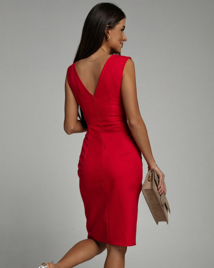 Auguste - Vestido Ajustado Con Escote en V y Abertura