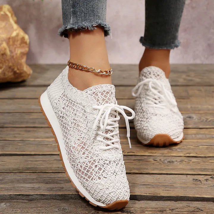 Susannah - Zapatillas Deportivas de Punto Transpirables Con Cordones