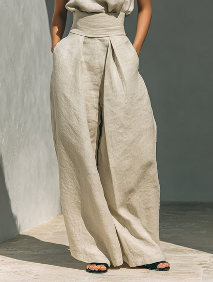 Vlatka - Conjunto De Blusa Sin Mangas y Pantalones De Pierna Ancha