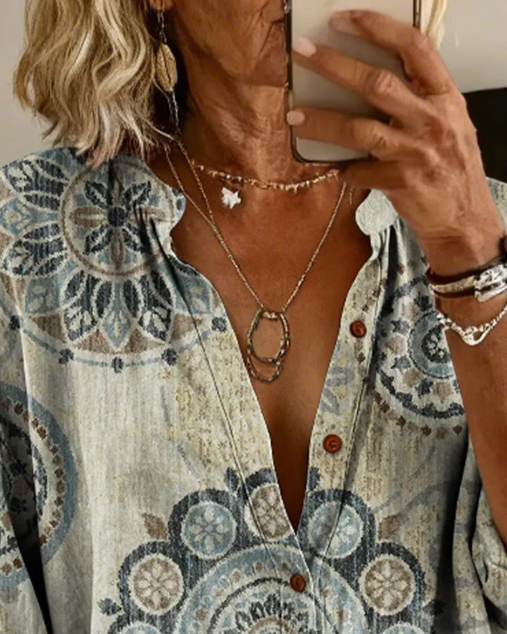Nirita - Camiseta De Manga Larga Con Estampado De Mandala