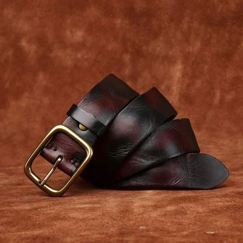 Lacy - Cinturón de Cuero Auténtico con Estampado de Camuflaje